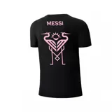 Camiseta de fútbol rosa del Inter de Miami con el número 10 estampado en negro en el frente y el escudo del equipo en el pecho.