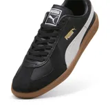 Championes Puma modelo Army Trainer, color negro con franja lateral en blanco y suela de goma marrón.