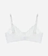 Soutien de encaje floral color verde agua, sin relleno y con aro.