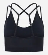 Top deportivo Get Over confeccionado en microfibra con efecto satinado, color marrón, con diseño de tirantes dobles y escote en V.