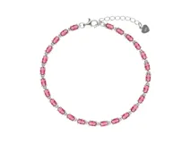 Pulsera de plata 925 con circonias rectangulares color rubí.