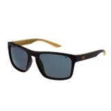 Lentes de sol Cat modelo Cts 8017 con frente cuadrado de color negro y patillas en tono mostaza con diseño de textura. Cuentan con cristales polarizados y protección UVA+B.