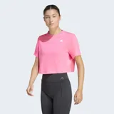 Remera deportiva Adidas de corte holgado y diseño cuadrado, con cuello redondo y mangas cortas con caída de hombro. Confeccionada en tejido técnico con tecnología Climacool que absorbe la humedad, presenta el logo de la marca estampado en el pecho.