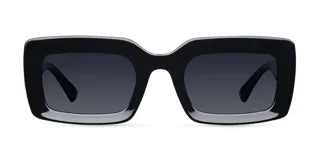 Lentes de sol negros con diseño oversized y forma cuadrada. Lentes polarizadas alemanas con protección UV400, recubrimiento anti-scratch y superhydrophobic.