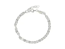 Pulsera de plata 925 con eslabones labrados.