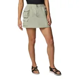 Falda-pantalón Columbia de estilo cargo, color verde oliva, con cintura elástica ajustable mediante cordón. Presenta bolsillos laterales tipo cargo con cierre y diseño funcional con short incorporado.