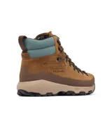 Botas de trekking Columbia modelo Newton Alpine Pt Omni-Tech, color marrón de ante con detalles en celeste en el cuello y suela de caucho.
