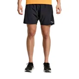 Short de running negro con logo reflectivo de la marca en blanco.