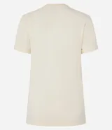Remera básica de cuello redondo y manga corta con detalle de dobladillo, confeccionada en algodón suave.