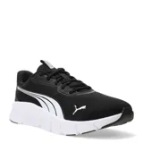 Championes Puma Flex Focus Lite Modern, color negro con detalles en blanco, ideales para running y entrenamiento. Capellada de malla transpirable y suela de goma flexible.