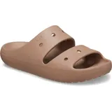 Sandalias tipo slide de la marca Crocs, con diseño de doble tira superior con perforaciones para personalización con Jibbitz. Fabricadas en material Croslite ligero y flexible, con plantilla ergonómica.