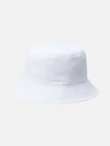 Gorro tipo bucket color blanco, confeccionado en algodón, con el logo de Calvin Klein bordado en el frente.