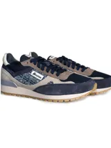 Championes Morrison Alpha, color azul marino con detalles en gris y beige.