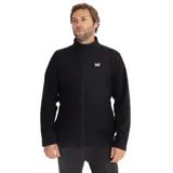 Campera polar de microfibra negra con cierre frontal y logo de Caterpillar bordado en el pecho.