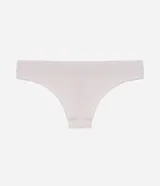 Bombacha bikini marrón de poliamida texturizada sin costuras.