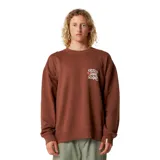 Buzo de cuello redondo color marrón, con calce regular y estampa pequeña en el pecho con el logo de la marca.