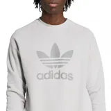 Buzo Adidas Adicolor Classics Trifolio gris con logo grande en el frente.