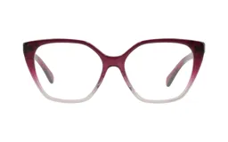 Armazón para lentes Demenego modelo 144/54 col VI, de acetato color violeta con degradé a gris en la parte inferior. Diseño tipo cat eye.