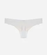 Bombacha bikini de encaje floral color crema, con hilo doble en la parte trasera.