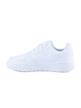 Championes Umbro modelo Milo High para hombre, de diseño urbano en color beige con detalles en azul marino y suela blanca.
