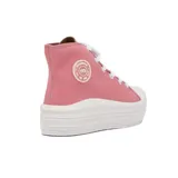 Zapatillas de lona negras con plataforma blanca y cordones blancos.