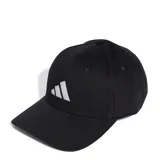 Gorra de béisbol Adidas color negro con el logo de la marca bordado en blanco en el frente. Cuenta con visera curva y ojales de ventilación.