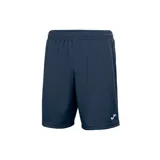 Short deportivo azul marino con cintura elástica y logo de la marca Joma estampado en blanco en la pierna derecha.