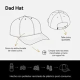 Gorra tipo dad hat de corderoy color azul verdoso, con visera curva y corona baja. Presenta la palabra "Martha" bordada en cursiva en color claro en el frente.