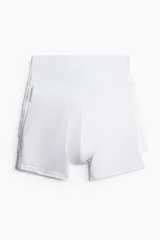 Pack de tres calzoncillos trunk de punto elástico blanco, con costuras planas, cintura elástica y parte delantera forrada.