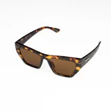 Lentes de sol con montura de carey y lentes marrones.
