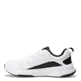 Championes de entrenamiento Under Armour modelo Charged Edge, color blanco con detalles en negro. Presentan una parte superior de malla transpirable con superposiciones de cuero y material sintético, entresuela Charged Cushioning de espuma moldeada por compresión y plantilla Ortholite de doble capa.