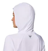 Remera con capucha Columbia Tidal Tee II Hoodie, color blanco, de manga larga con tecnología Omni-Wick y protección UV Omni-Shade.