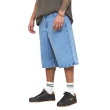Bermuda Quiksilver modelo Free, color celeste, confeccionada en denim con diseño holgado.
