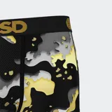 Calzoncillos tipo bóxer de poliéster y elastano con estampado abstracto en tonos negro, gris, blanco y dorado. Cuenta con pretina elástica negra con logo PSD en dorado.