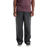 Pantalon jean de corte muy relajado, color negro con efecto lavado y ligero desgaste en los muslos.