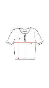 Top blanco de jersey elastizado con mangas cortas y abertura frontal en forma de gota. Se ajusta al cuerpo.