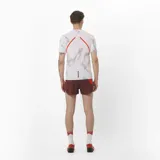 Championes de trekking Salomon S/Lab Pulsar 3 de color rojo con suela negra y detalles en blanco, diseñados para trail running.