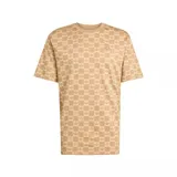Remera de corte holgado color beige con estampado de monogramas de la marca Adidas.