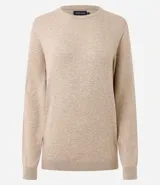 Suéter de punto para hombre, con cuello redondo, mangas largas y puños y bajo acanalados.