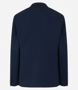 Blazer azul marino de tricolina con cuello clásico, modelo entallado y textura ligera.