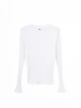 Remera de manga larga confeccionada en tejido acanalado, con cuello redondo y ajuste al cuerpo.
