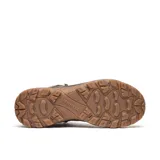 Bota de senderismo Merrell modelo Speed Strike 2 Ltr, de diseño deportivo y caña media. Confeccionada en cuero y ante impermeable en tono verde oliva, con detalles en marrón oscuro. Cuenta con suela de goma adherente y entresuela de espuma EVA para mayor estabilidad.