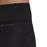 Calza Adidas 7/8 de running color negro, con cintura alta ajustable con cordón y logo reflectante.