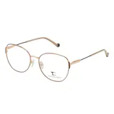 Armazón de anteojos Teresa Calandra modelo C42M, con marco metálico en color dorado y diseño de forma redondeada.