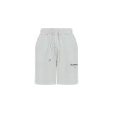 Short de jogging gris melange de la marca Allsaints, con cintura elástica y cordón ajustable. Cuenta con el logotipo de la marca estampado en la pierna izquierda.