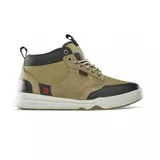 Championes de caña media color marrón, con detalles en negro y suela blanca.