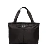 Cartera tipo tote Under Armour, color negro, con diseño minimalista y logo de la marca estampado en el centro. Cuenta con dos asas superiores resistentes y un compartimento principal espacioso.