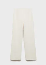 Pantalon de corte recto confeccionado en tejido de pana, con cintura elástica.