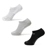 Pack de tres pares de medias invisibles New Balance color negro, con logo bordado en blanco en el empeine y en la puntera.