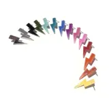 Aros pequeños con forma de rayo en distintos colores.